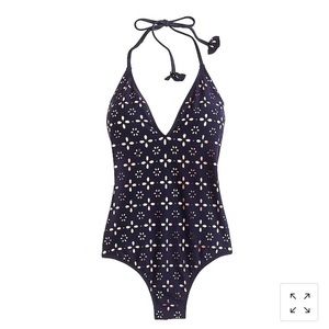 NWT J Crew one-piece swimsuit laser-cut eyelet